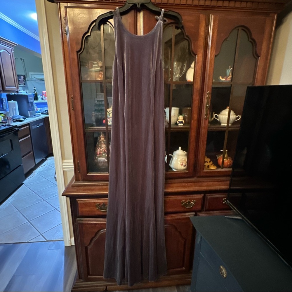 Reggio Vintage 1990s Purple ish Gray Maxi Slip Dress size 10 NWT -missing button